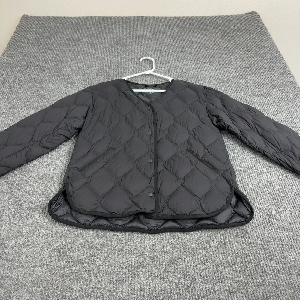 Uniqlo Jacket Women XS Black Nylon Ultra Light Down Quilted Puffer Gorpcore